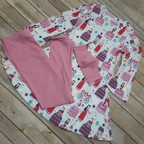 3 pcs. girls dress, leggings, facemask sz. 8 - Picture 3 of 4